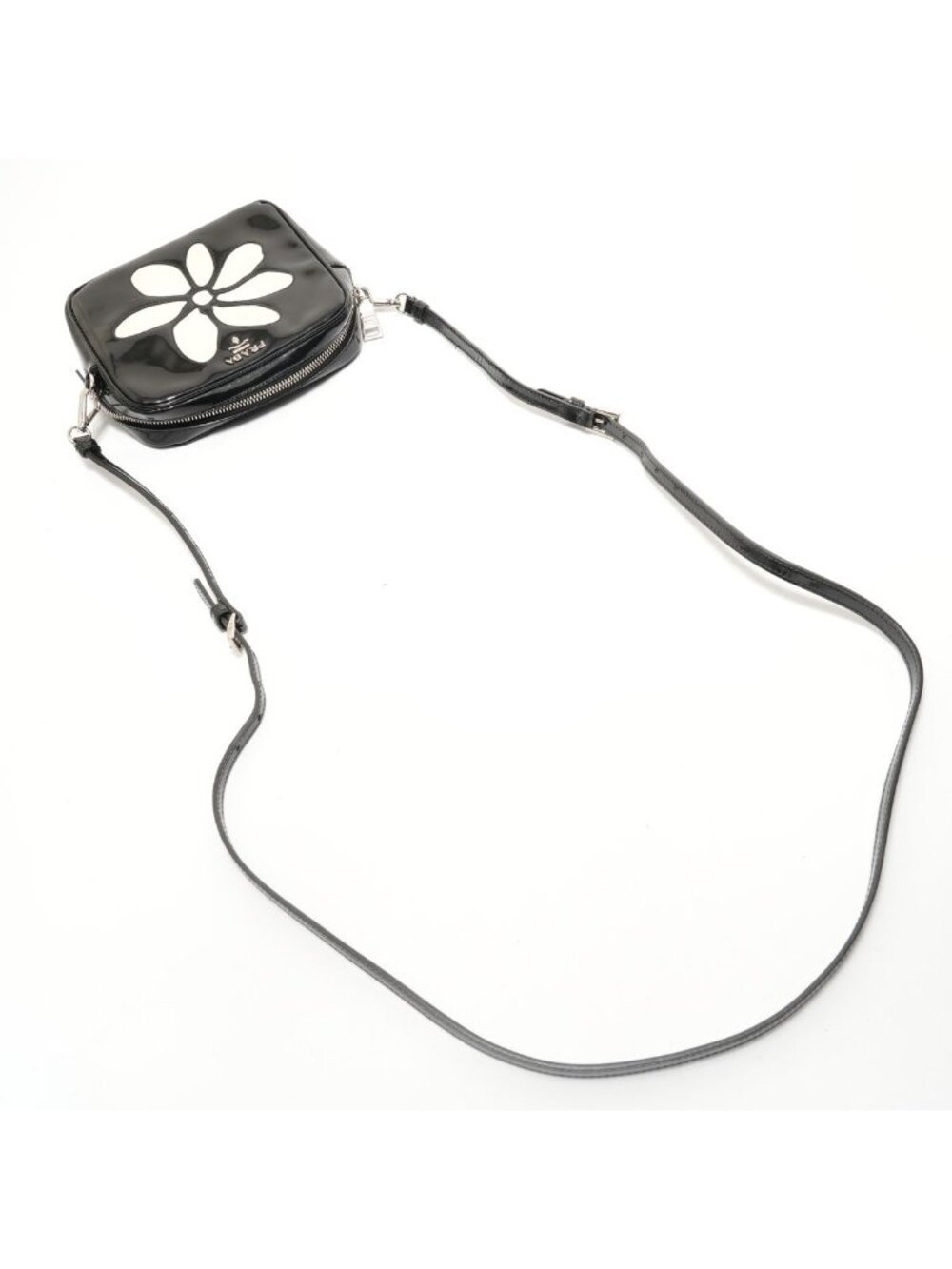 Prada Shoulder Bag Flower Motif Patent Leather - Picture 8 of 10